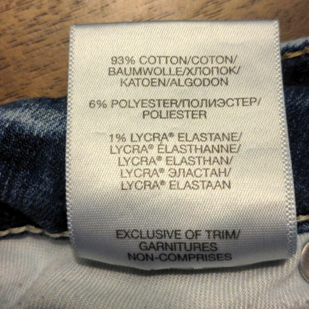 Sz 14 - Silver Jeans Elyse Capri Jeans sz 33 Midrise Distressed Cropped - Picture 5 of 5
